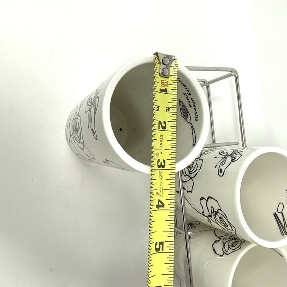 Chulkart Minceramics Korean Made Set of 3 Utensil Holders Silver Carryall NWT - Picture 9 of 12